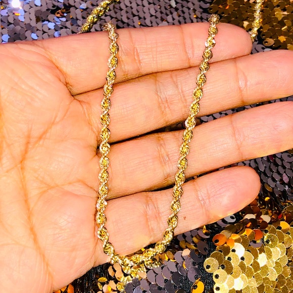 Other - 10k Real Gold Diamond cut men rope chain NOT plated! best Gift Huge sale popular